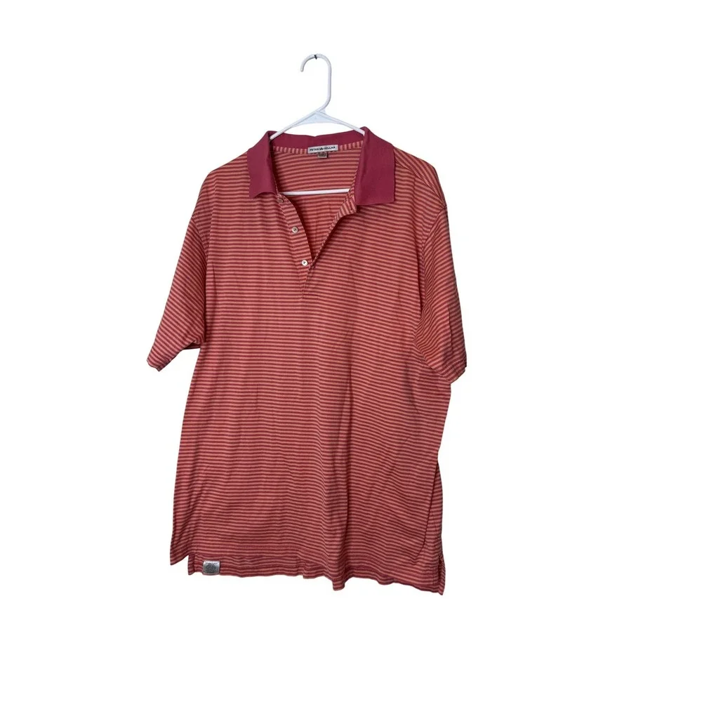 Peter Millar Polo Shirt Mens XL Pink Stripe 100% Cotton Golf Knit Casual - Picture 1 of 8